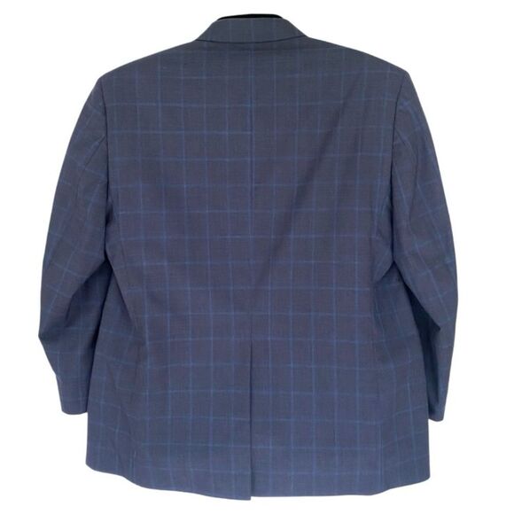 Lauren Ralph Lauren All Wool Navy Windowpane Suit Pants and Jackt 44R - Picture 2 of 8